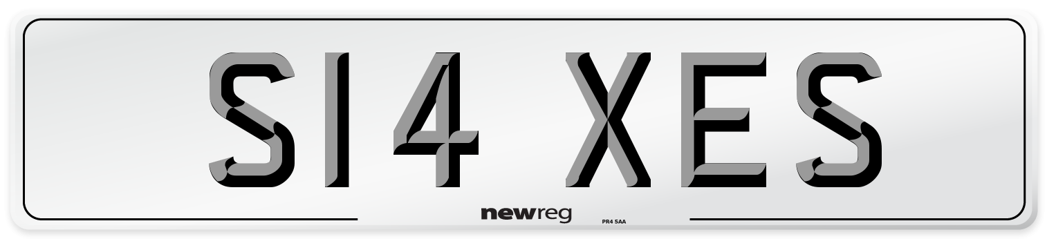 S14 XES Number Plate from New Reg